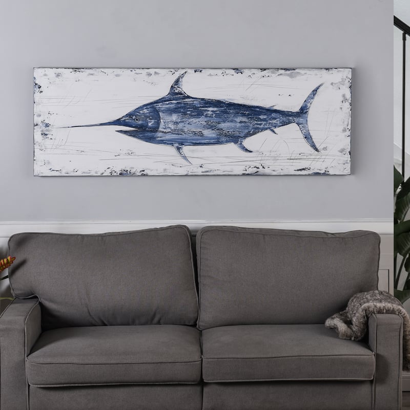 Anglo - Rustic Swordfish - Coastal Handmade Oil Painting