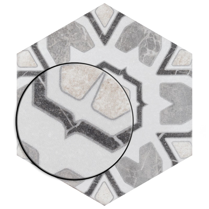 Merola Tile Mazzo Hex Deco Chroma 8-1/2" x 9-3/4" Porcelain Floor and Wall Tile