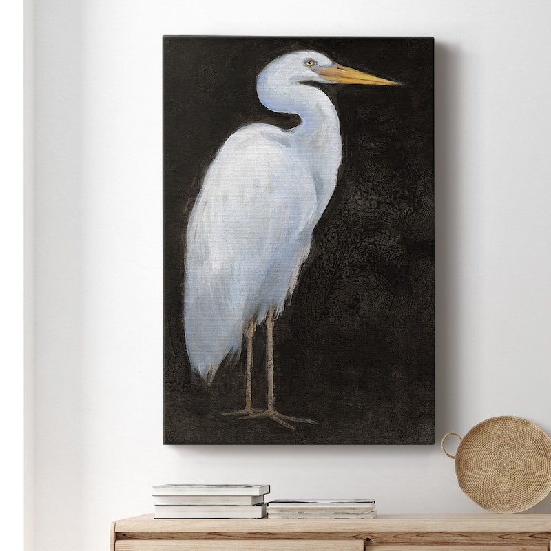 White Heron Portrait I Premium Gallery Wrapped Canvas - Ready to Hang