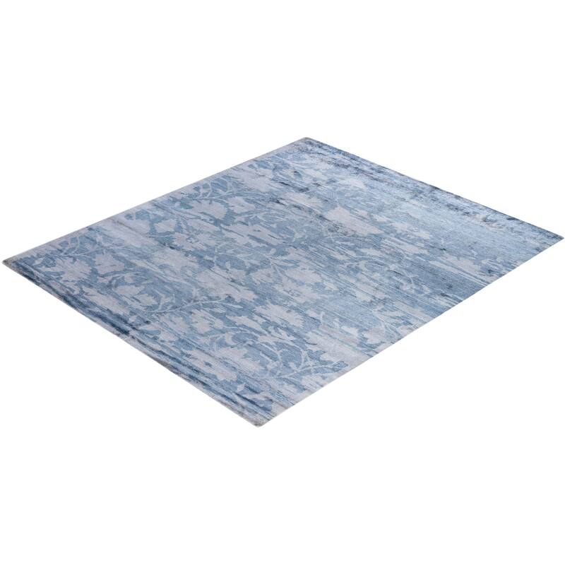 Modern One-of-a-Kind Hand-Knotted Area Rug, Gray - 8' 2" x 9' 10"