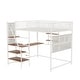 preview thumbnail 14 of 17, Full Size Loft Bed with Built-in Charging Station & LED Lighting, Heavy-Duty Metal Loft Bed Frame with Desk & Safety Guardrails