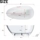 preview thumbnail 8 of 18, KISRAIS 59" X 30.75" Solid Surface Artificial Stone Freestanding Soaking Bathtub