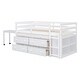 preview thumbnail 16 of 34, Twin/Full Size Low Loft Bed with Retractable Writing Desk and 4 Drawers, Wooden Loft Bed Frame w/ Lateral Portable Desk & Ladder