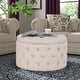 preview thumbnail 3 of 22, Adeco Round Storage Ottoman Button Tufted Footrest Stool Bench