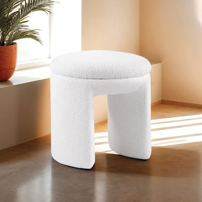 Furniture of America Emery Modern 18-inch U-Shaped Upholstered Ottoman