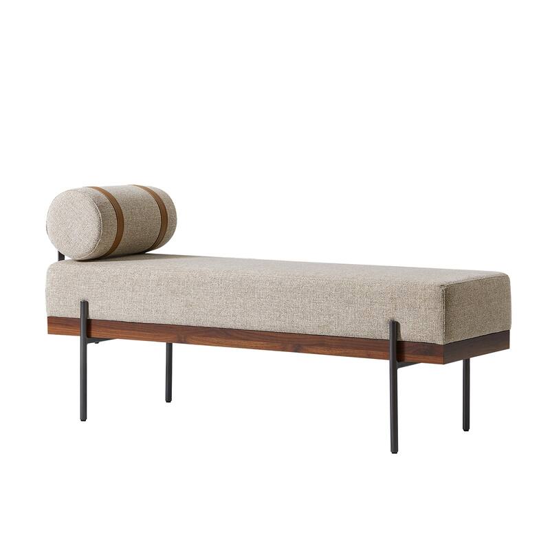 Damacio Modern Entryway Bench with Removable Pillow and Metal Legs