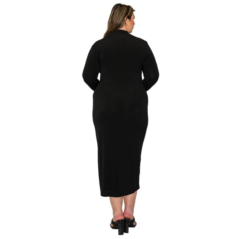L I V D Women's Plus Size Aurora Ruffled Bodycon Dress