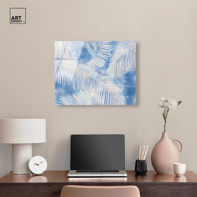 Sky Palm Silhouettes Acrylic by Art Remedy, Ready to Hang