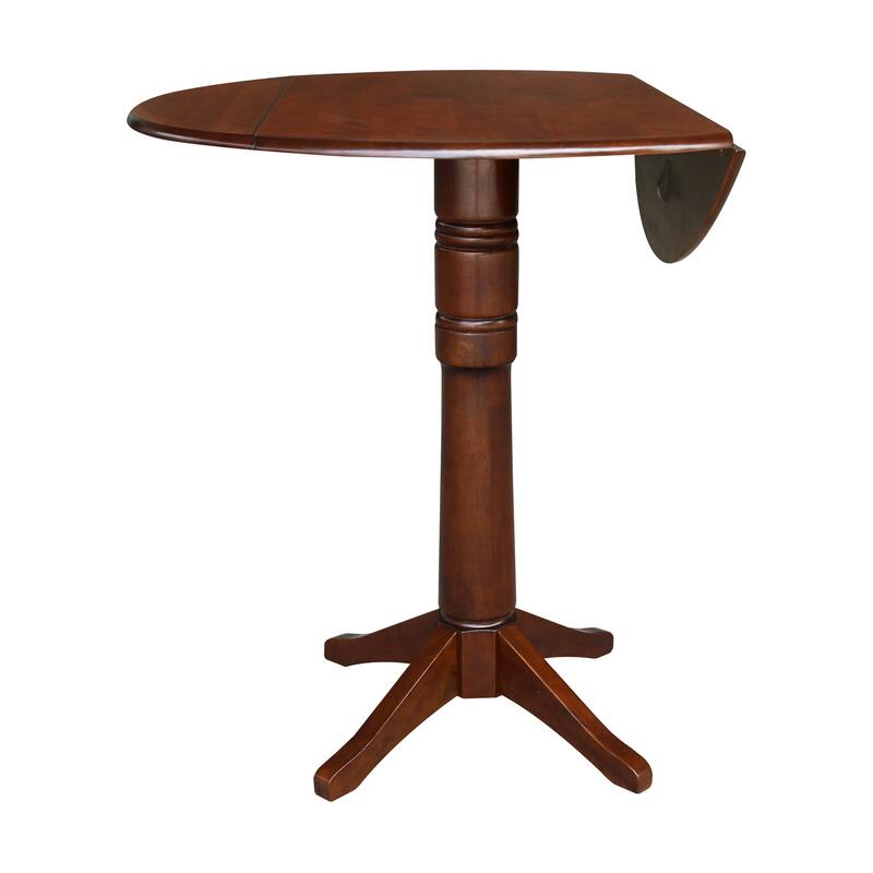 42" Round Dual Drop Leaf Table - Espresso