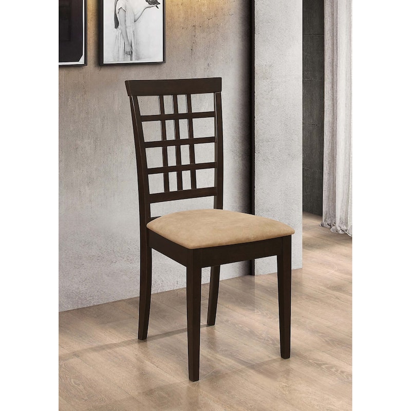 Set of 2 Lattice Back Dining Chairs