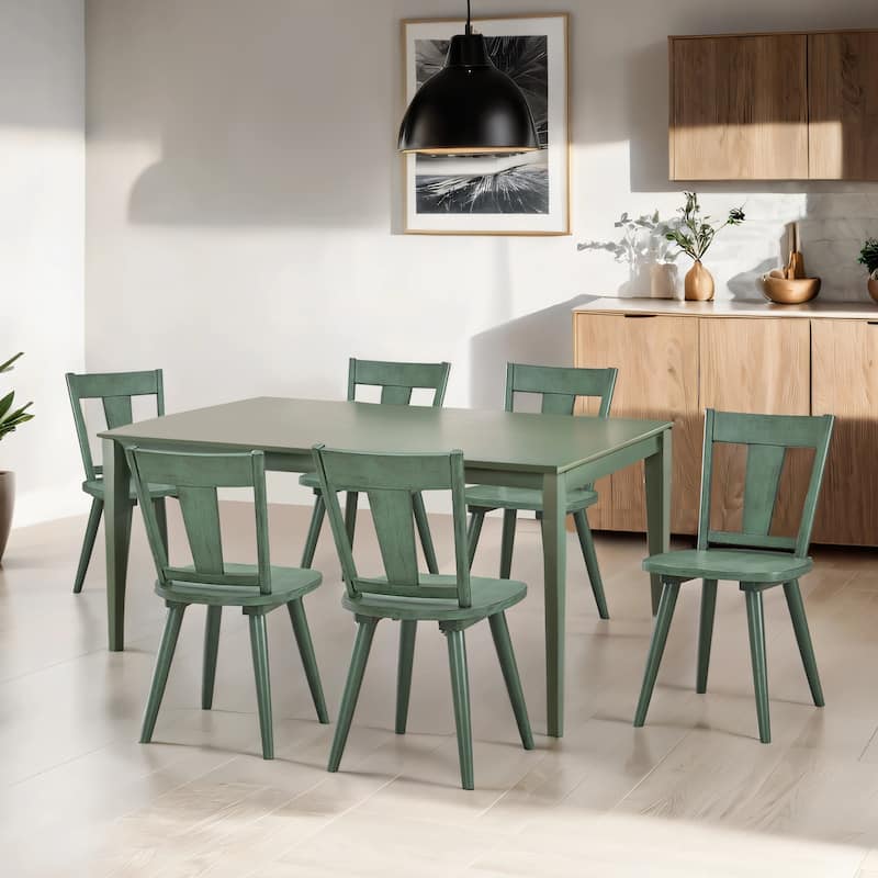 Vintage Panel Back Wooden Dining Chairs