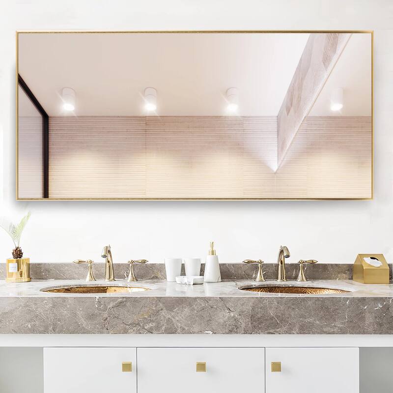 Modern Aluminum Alloy Thin Framed Full Length Floor Mirror