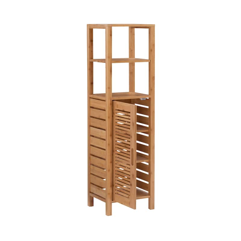 Linon Bracken Bamboo Mid Tower Cabinet
