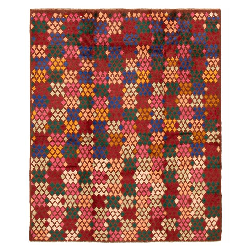 ECARPETGALLERY Hand-knotted Akhjah Brown Wool Rug - 6'6 x 7'9 - 6'6 x 7'9 - Brown