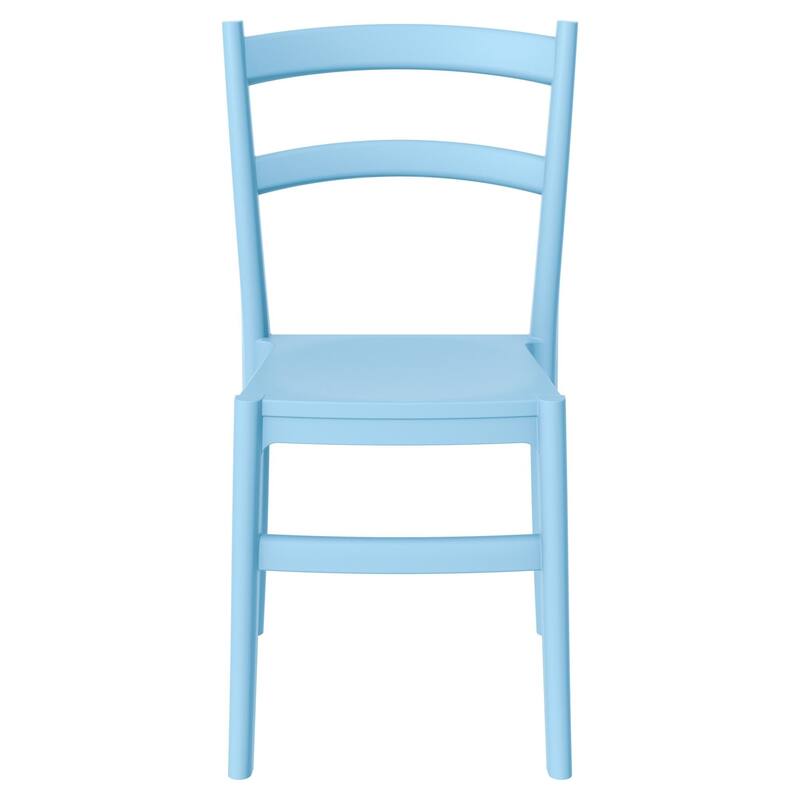 33.5" Blue Solid Patio Dining Armless Chair