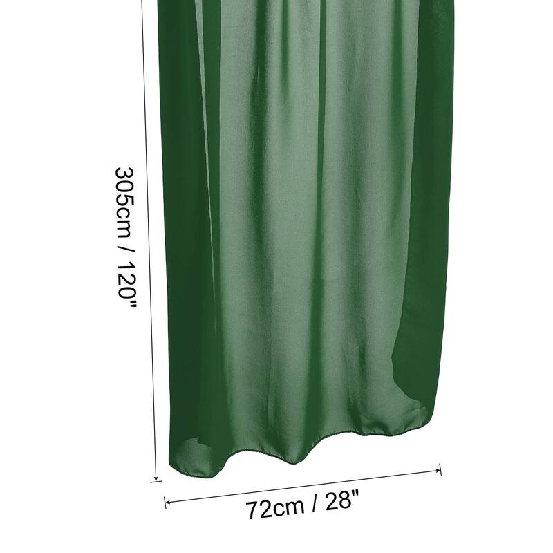 2Pcs 10Ft Chiffon Table Runner 28 x 120 Inch Rustic Gauze Tablecloth - 28 x 120 Inch - Green