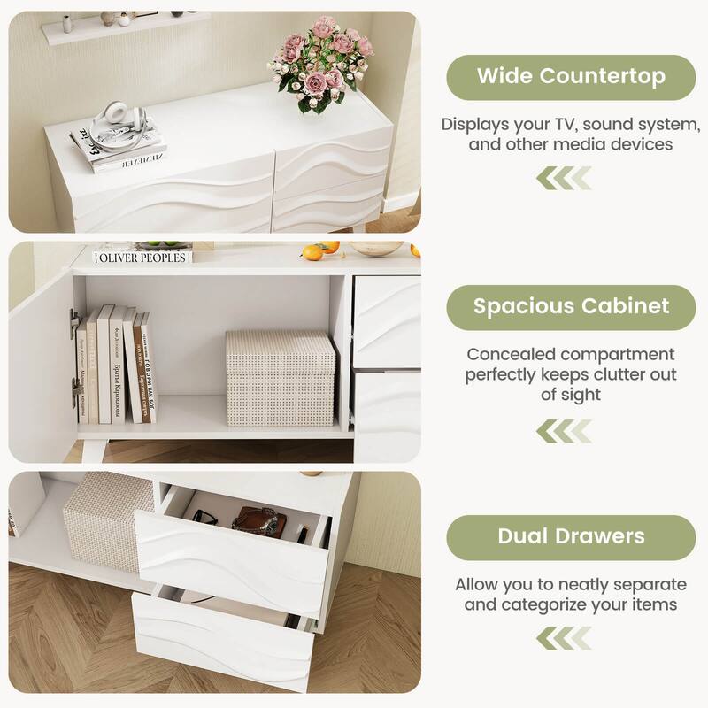 Modern TV Console Table Small TV Stand for TVs up to 44"