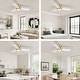 preview thumbnail 29 of 28, 32" Smart Gold & White Flush Mount Dimmable Ceiling Fan - 32''