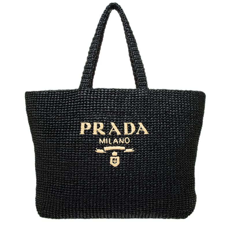 Prada Crochet Logo Tote Bag - Black