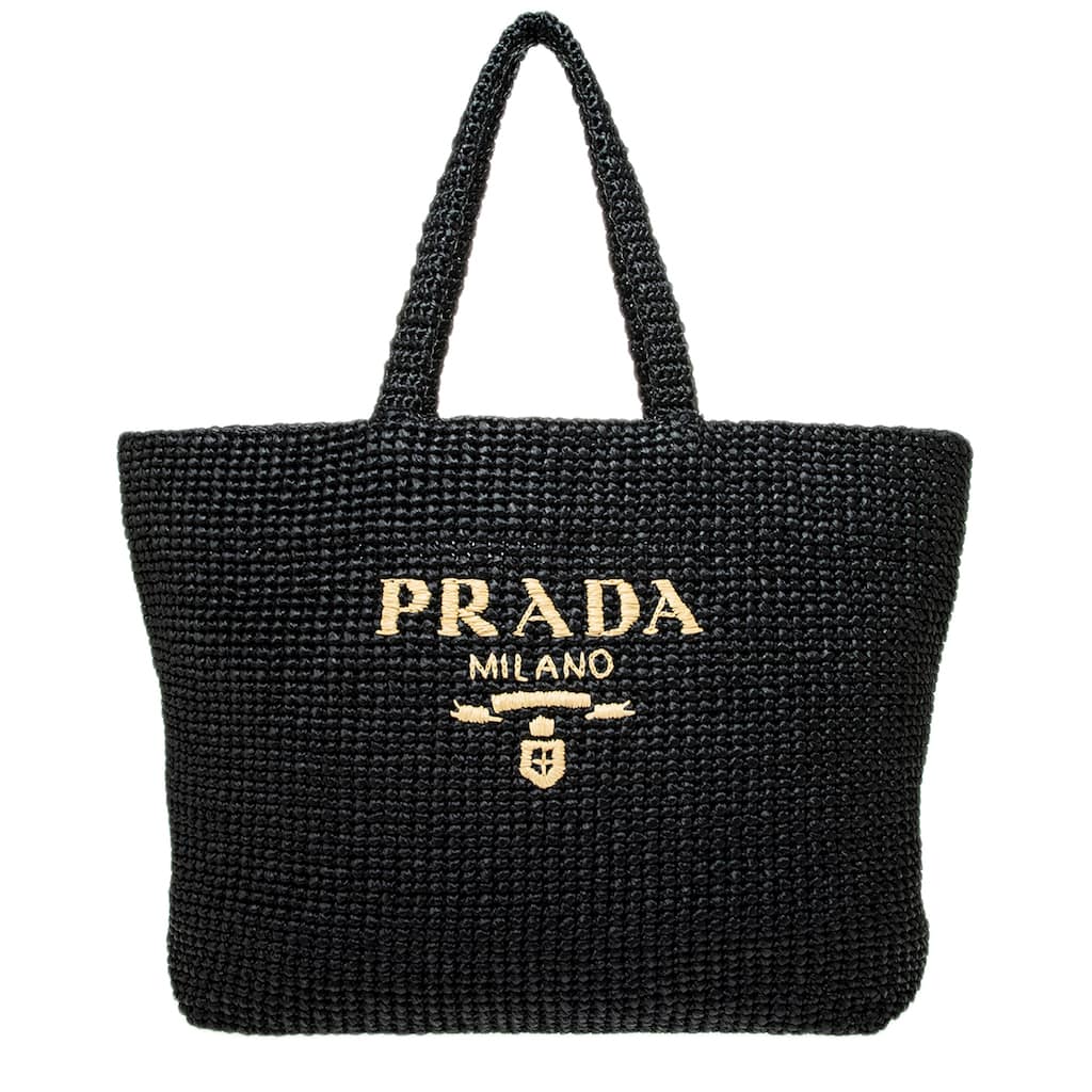 Prada Crochet Logo Tote Bag