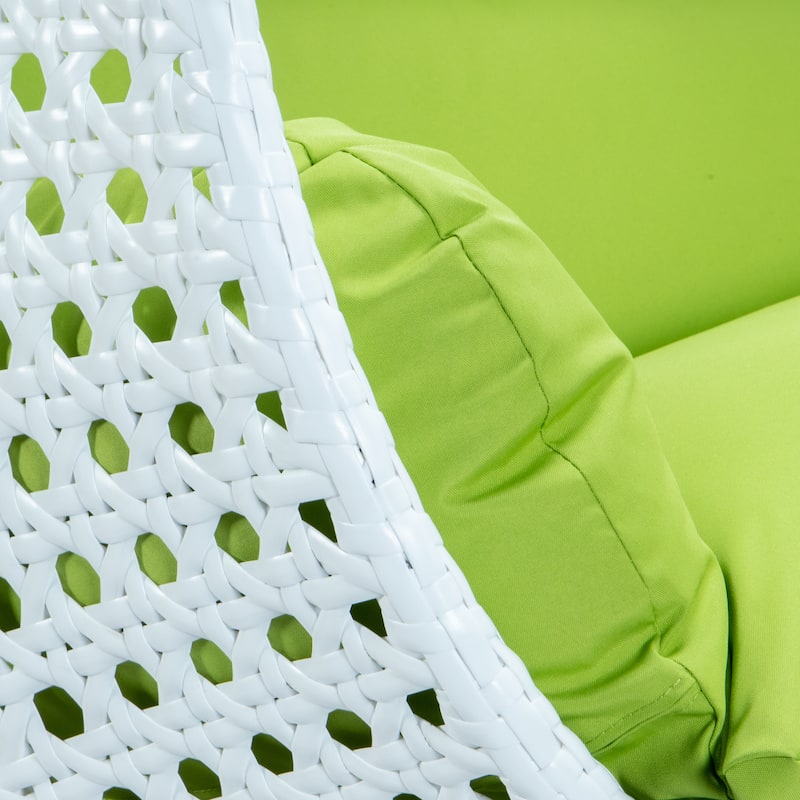 Egg Shaped 2-Person Swing Chair Set with Iron Stand Removable and Washable Cushion for Indoor Outdoor