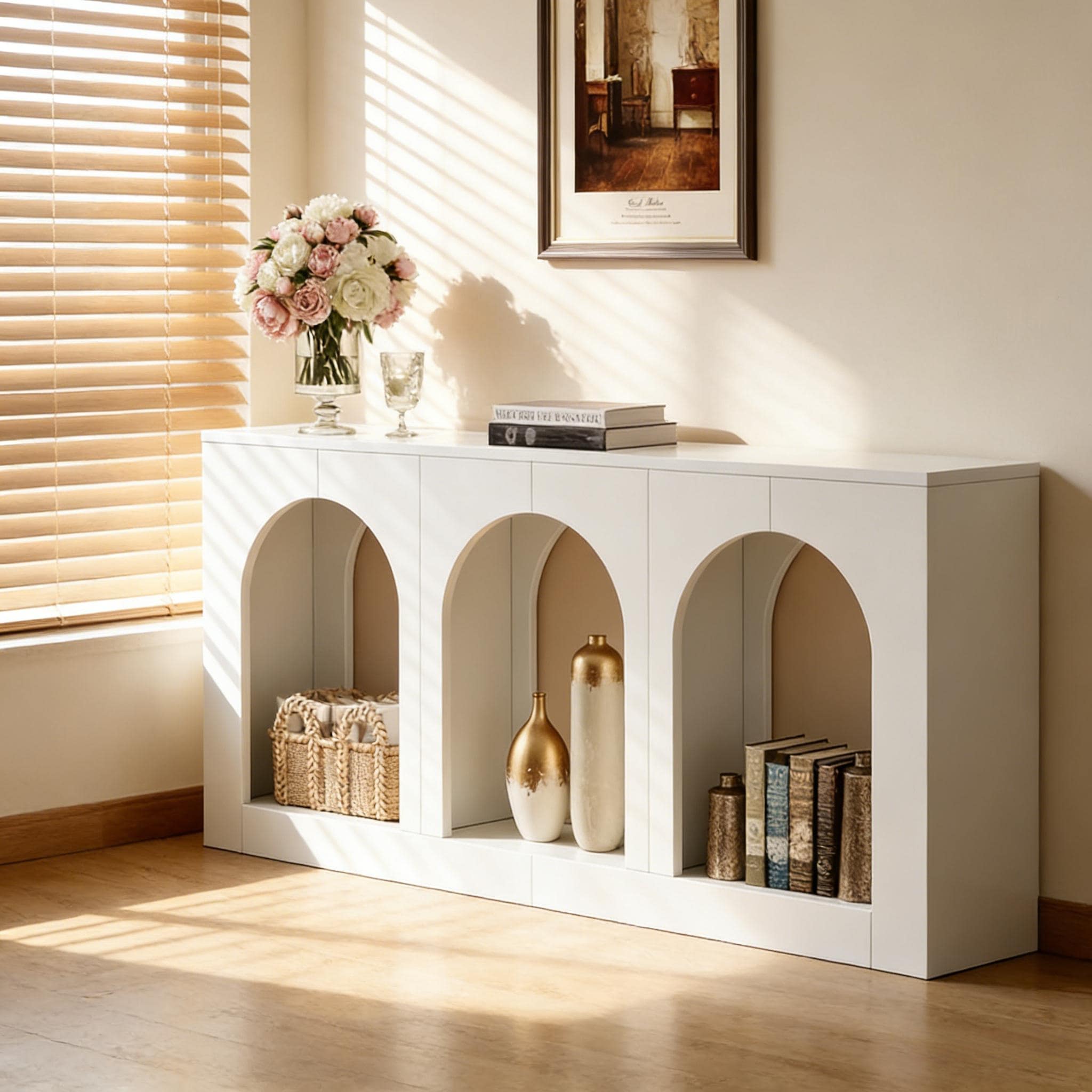 Stylish Arches Side Table, Entryway Table, Stable Console Table