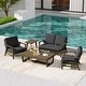 preview thumbnail 7 of 99, 5-Piece Teak Outdoor Conversation Set with Tables.