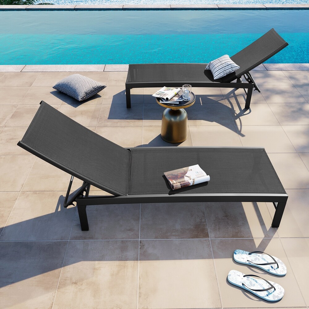 Black Metal Water Resistant Outdoor Chaise Lounges Bed Bath Beyond