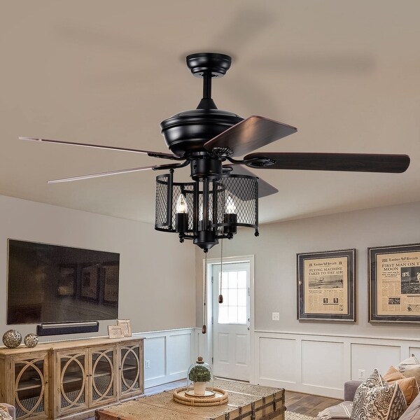 Oaks Aura 52in. Cage Ceiling Fans With Light, 6-speed
