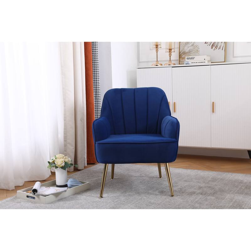 Mid Century Chair Navy Velvet Armchair Wingback Chairs Accent Chairs