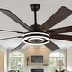 preview thumbnail 5 of 35, Bella Depot 72" Modern Large Ceiling Fan 6-speed Reversible with Dimmable Light and Remote for Family Room Black