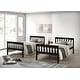 preview thumbnail 14 of 44, Clayfell Ames Twin Over Twin Solid Wood Bunk Bed Frame, Convertible, Sturdy Guardrails, Easy Assembly