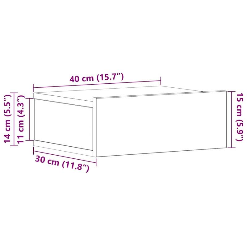 vidaXL Floating Nightstands Wall Mounted Bedside Furniture Engineered Wood