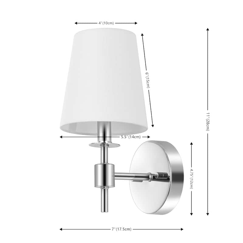 SAFAVIEH Lighting Dalany 7-inch Fabric Shade Wall Sconce with Bulbs (Set of 2) - 7 in. W x 5.5 in. D x 11 in. H