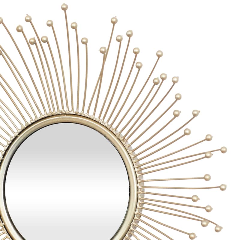 Gold Metal Starburst Room Wall Mirror (Set of 3) - 12 x 16