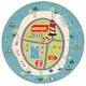 preview thumbnail 3 of 11, SAFAVIEH Kids Playhouse Machine Washable Slip Resistant Anasia Shapes Rug 5' Round - Blue/Green