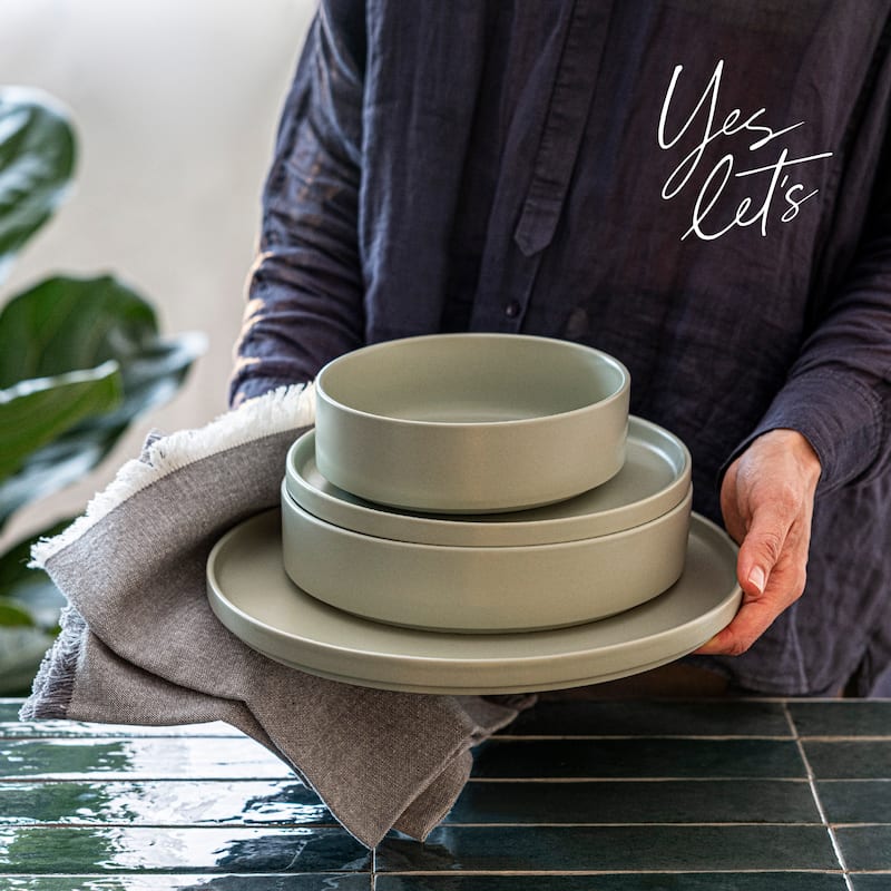 over&back Stackable 25oz Semi-Matte Stoneware Cereal Bowls