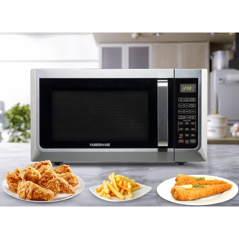 Farberware 1.3 Microwave Oven w LED Light/SENSOR 1100 Watts Stainless