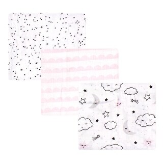 Hudson Baby Infant Girl Cotton Muslin Swaddle Blankets, Pink Dreamer, One Size - Pink Dreamer - 3-Pack