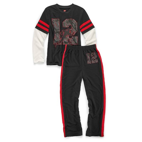 Shop Hanes Boys Sleepwear 2 Piece Set Varsity Print Size 10