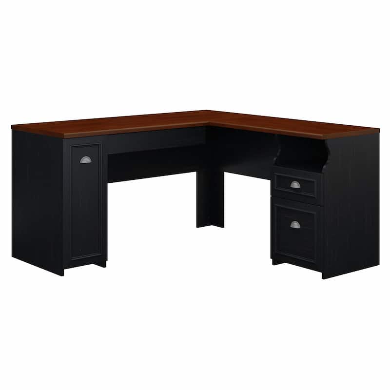 Fairview 60W L Shaped Desk with Drawers and Storage by Bush Furniture