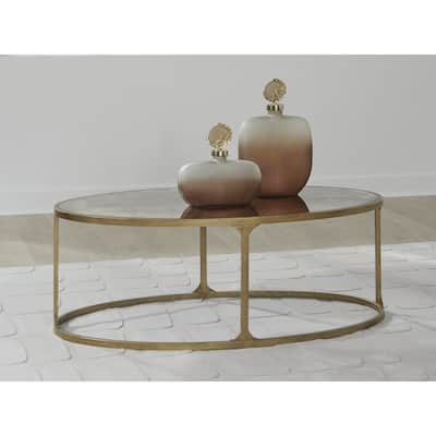Signature Design by Ashley Korajane Gold/Gray Coffee Table - 48"W x 28"D x 18"H