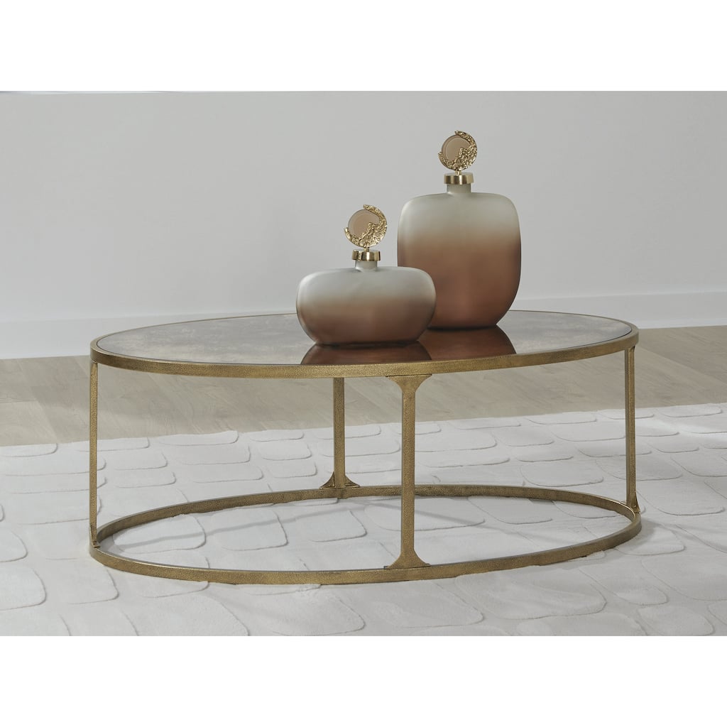 Signature Design by Ashley Korajane Gold/Gray Coffee Table - 48"W x 28"D x 18"H