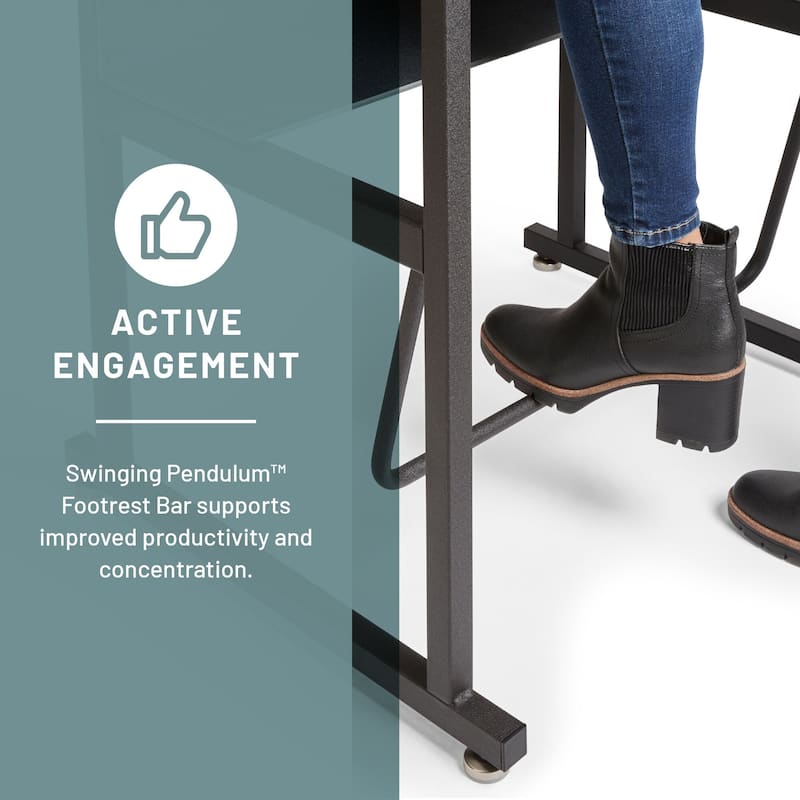 Alphabetter Sit or Stand Student Desk with Swinging Footrest