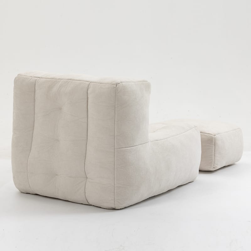 Modern 38.5" Velvet Upholstered Accent Chair with Memory Foam and Ottoman for Living Room