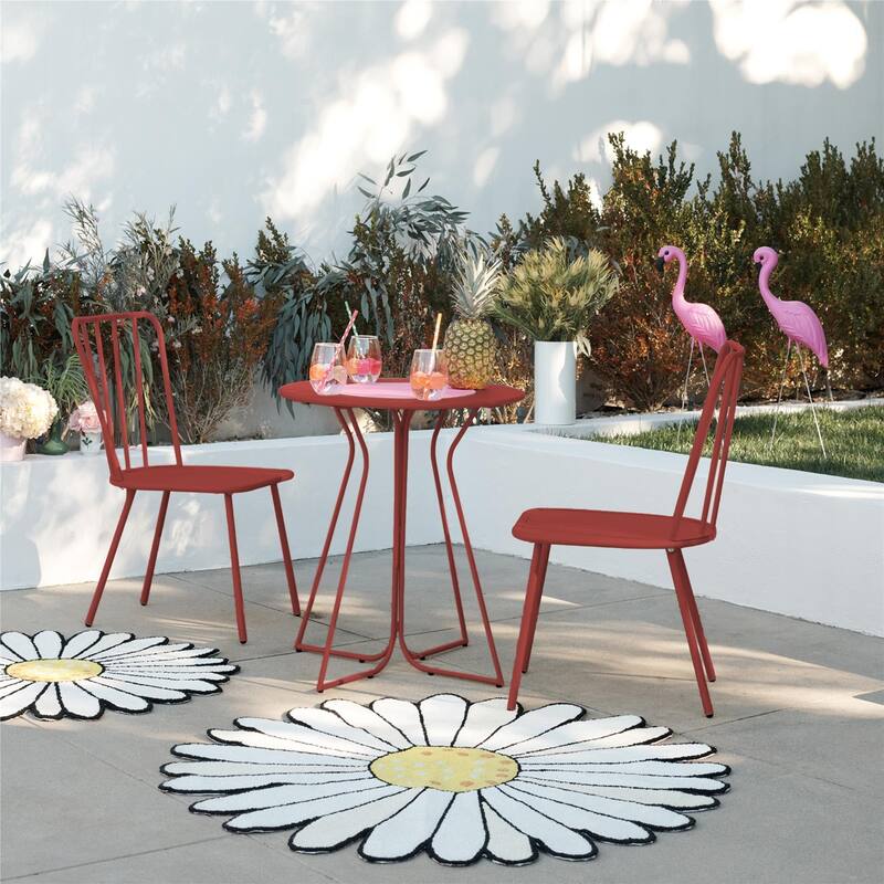 The Novogratz Poolside Collection Heidi 3 Piece Outdoor Bistro Set 3 Piece