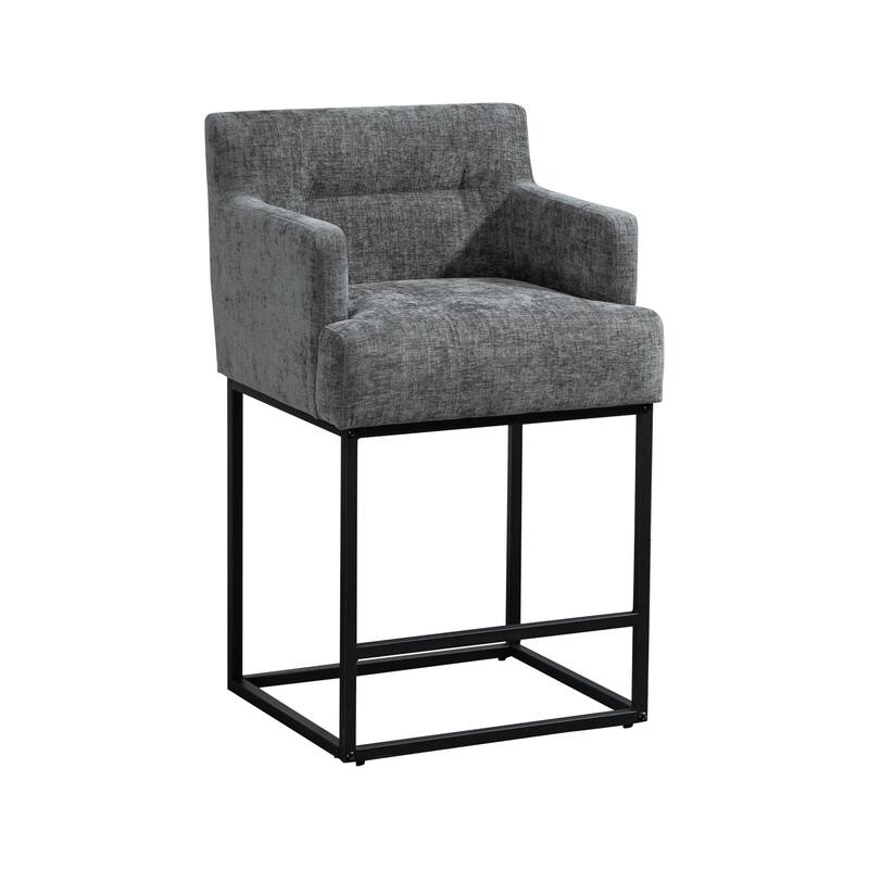 House Hold Counter Height Bar Stools Set of 2,Modern Square PU Bar Stool