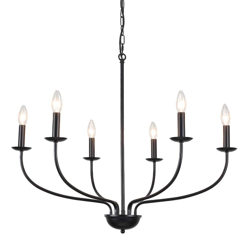 6-Light Vintage Candle Chandelier Light for Dining Room Bedroom Kitchen