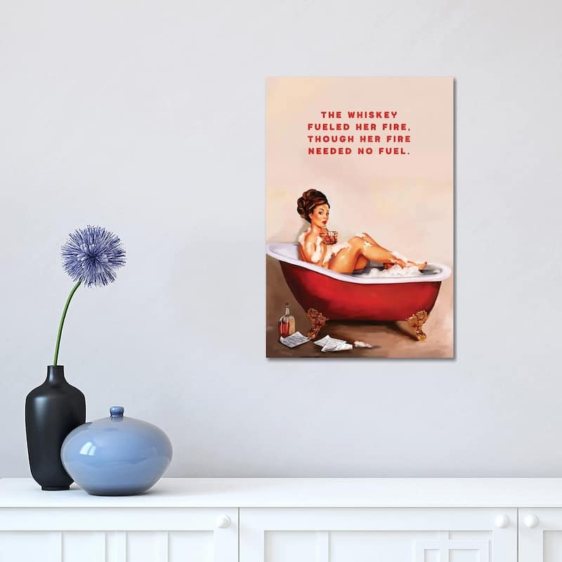 iCanvas "Whiskey Fuel Fire Bath" by The Whiskey Ginger Canvas Print - 18x12x1.5