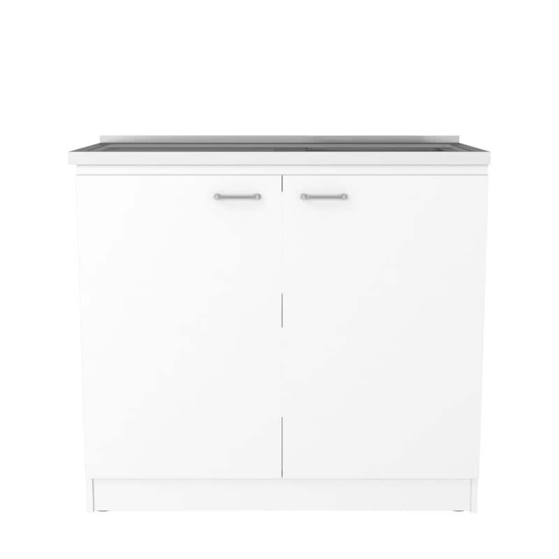 TUHOME Phoenix 2-Piece Kitchen Set with Kitchen Island and Utility Sink Cabinet - N/A